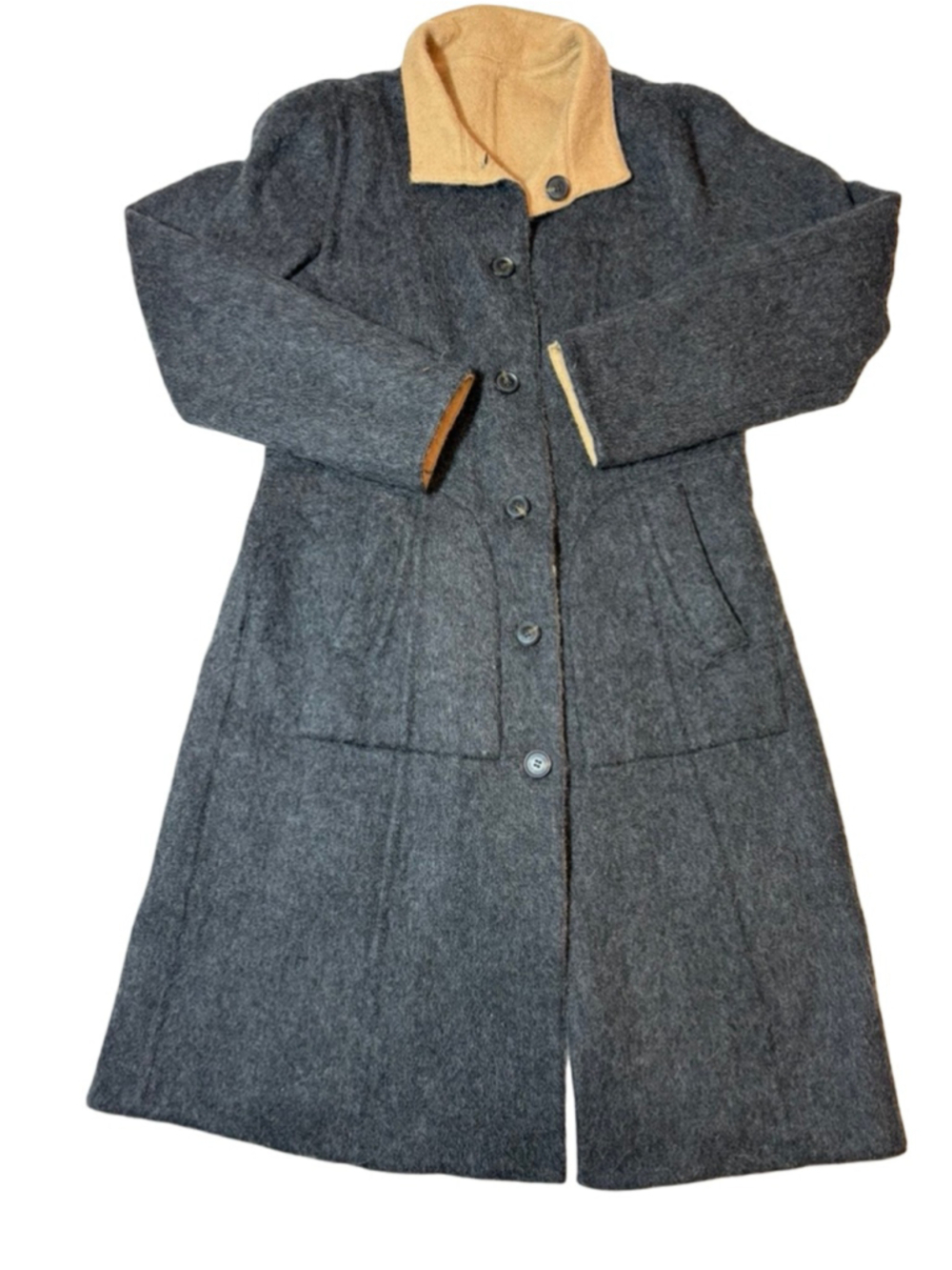 Overland Reversible Baby Alpaca Wool Coat Long Western Ranch Coat XS